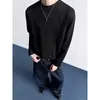 Nova camiseta de manga longa com gola pequena estilo americano para homens, outono, cleanfit, desconstruída, resistente, patchwork, casual, camada base