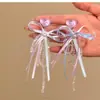 Brincos de Borla com Pérolas, Cristais e Fitas Estilo Francês, Brincos de Design Exclusivo, Brincos Doces e Femininos, Versátil