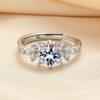 Anillo cuadrado de lujo estilo coreano para mujer con diamantes, imitación de moissanita de alta calidad, microincrustado, exquisita joyería versátil para celebridades de internet transfronterizas
