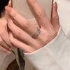 Anillo abierto de circonita hueca de doble capa para mujer, anillo de moda de diseño exquisito de verano, personalidad de nicho, ajustable para dieta
