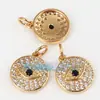 L45 Accesorios para joyería DIY cobre puro chapado en oro plateado recubierto de oro estilo europeo y americano Ojo del Diablo colgante multicolor