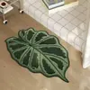Tapete de Piso Absorbente de Agua de Tierra de Diatomeas con Diseño de Hoja de Plátano Transfronterizo para Entrada del Hogar, Simple y Elegante, Tapete Rayado Resistente a las Manchas, Felpudo
