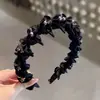 Faixa de Cabeça com Strass Preto para Mulheres 2026 Novo Estilo Presilha de Cabelo com Coroa Alta para Uso Diário com Dentes Faixa de Cabeça Antiderrapante para Lavar o Rosto