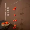 Fruta Simulada de Pêssego em Corda com Parede de Gelo Pendente Ornamentos de Paisagismo da Colheita de Outono Acessórios para Restaurante Casa Sala de Estar