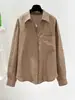 Camisa de lino para mujer, diseño de otoño, camisa blanca, chaqueta top casual suelta de manga larga de longitud media para verano