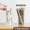 Portalápices, Caja de Almacenamiento Multifuncional Transparente Simple para Escritorio, Organizador de Brochas de Maquillaje y Artículos Varios Montado en la Pared para Dormitorio
