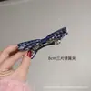 Pinza para el cabello de estilo vintage original, azul oscuro, pata de gallo, multicapa, lazo grande, de princesa, para coleta, accesorio para el cabello
