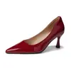Zapatos de Tacón Alto de Piel de Oveja para Mujer, Tacones de Aguja, Zapatos Individuales para Combinar con Faldas, Elegantes Zapatos de Trabajo de Charol Francés de Punta Fina Color Nude para Mujer, Negros