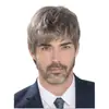 Cabelo Masculino Europeu e Americano Prata Cinza Curto Moda Estilo Executivo Cabelo Curto Masculino Cinza Cabelo Masculino Venda Quente Peruca em Estoque