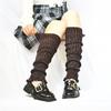 Calcetines Cálidos de Invierno Fabricante Calcetines de Felpa Tejida para Mujeres Adultas Color Sólido Rodilleras Plateadas Borde Volante Lana