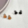 Nuevos Pendientes de Calabaza con Circonita Brillante de Color Degradado Estilo Chino para Mujer, Lujo Accesible de Nicho Pendientes Elegantes de Gama Alta, Pendientes Únicos y Hermosos