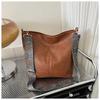 Bolsa vintage de grande capacidade para viagem feminina, bolsa de ombro casual simples de inverno 2024, bolsa de ombro moderna e de nicho