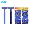 Max Rasuradora Desechable para Hombre Paquete de 10 Rasuradora de Acero Inoxidable de Tres Capas Cuchilla de Afeitar a la Antigua