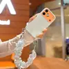 Funda de teléfono de color sólido estilo macarrón, adecuada para Apple 18 Pro Max, iPhone 17, con asa de cinta, 16, estilo coreano, 15