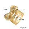 Aogu Moda Personalidade Desenho Artesanato Banhado A Cobre 18K Ouro Arco Anel Feminino Design Sentido Nicho Anel Exagerado