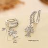 Europeu e Americano Estilo Francês Personalidade Design Simples Estilo Frio Ear-free Micro-incrustado Zircon Dupla camada Linha Cross Ear Bone Clip