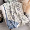 Chal para habitación con aire acondicionado versátil jacquard de anacardo bufanda de cachemira chal para mujer extendido engrosado cálido prenda exterior venta al por mayor de negocios
