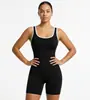 Conjunto sin costuras a prueba de golpes Zherun Mono aéreo Ropa para correr y fitness Bloqueo de color Conjunto de yoga Ajustado de baile Conjunto acanalado para mujer