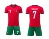 24-25 Portugal Local Rojo Número 7 Ronaldo Kit de Fútbol Infantil Adulto Kit de Equipo Camiseta Talla 14 - 3XL