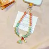 Cadena para teléfono móvil con cuentas de ábaco multicolor y raíz de Bodhi, colgante de loto con cuentas de la suerte estilo chino, accesorio de clip para teléfono móvil para niñas