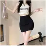 Mini falda bodycon negra sexy para mujer, nuevo estilo verano 2025, falda elástica ajustada estilo coreano, falda lápiz adelgazante