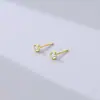 Pendientes de burbuja de diseño ins de nicho estilo coreano, pendientes geométricos minimalistas redondos con textura de circón de plata de ley S925 para mujer