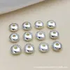 Cuentas Espaciadoras de Ábaco Rellenas de Oro de 18 Quilates, Color Duradero, Cuentas Redondas Perforadas Galvanizadas para Joyería Hecha a Mano DIY, Materiales para Pulseras y Collares