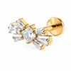 Aretes de aleación de titanio F136 para mujer, incrustados con populares formas de diamante europeas y americanas, perforaciones corporales de titanio G23, labrets, disponibles para venta al por mayor