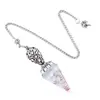 Colgante de Péndulo de Cristal Transfronterizo Fabricante Directo Péndulo de Frecuencia Ajustable Yoga Piedra Semipreciosa Natural Cónico Tallado Retro