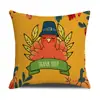 Funda de almohada de lino con estampado de pavo para personaje Sala de estar Dormitorio Funda de cojín Tela de lino al por mayor Sofá Moderno Sencillo