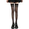 Novas Meias Lolita Meias com Laço de Barril Meias Listradas Vazadas Acima do Joelho Meias de Barril para Meninas JK