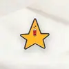 Broche de Estrella Amarilla de Dibujos Animados de Personalidad Creativa Insignia de Accesorio Metálico Linda Divertida de Estrella de Cinco Puntas Transfronteriza Europea y Americana