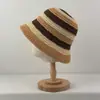 Nuevo Sombrero de Pescador Rayado Versátil de Moda para Mujer, Sombrero de Sol para Exteriores, Sombrero de Protección Solar para Viajes, Aspecto Natural, Sombrero de Playa Adelgazante