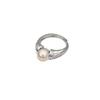 Anillo de perla antigua en plata de ley 925 para mujer, estilo retro francés, ligero, de lujo, con textura de alta gama y nicho de diamantes.