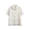 Ropa para Hombre Beijie Verano 2026 Nueva Camisa de Algodón Lino Texturizado para Hombre Camisa Chaqueta de Manga Corta de Cuello Cubano de Moda