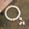 Pulsera de Semillas de Bodhi Natural Nueva en Stock, Círculo Único, Estilo para Mujer, Raíz de Bodhi, Suave y Flexible, Estilo Chino, Joyería Portátil para Estudiantes