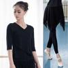Ropa de práctica de danza moderna, chaqueta de baile, ropa de yoga para profesora adulta femenina, ropa de danza clásica, ropa de actuación de danza cuadrada
