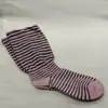Calcetines de mujer a rayas hasta la pantorrilla, calcetines de maternidad de poliéster-algodón con borde suelto, calcetines holgados de estilo coreano, calcetines largos versátiles sin costuras para primavera y otoño