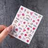Adesivos de nail art flor de rosa aquarela retrô padrão de letra novo patch de unha ultraleve decoração