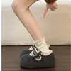 Zapatos Dejun Estilo Coreano Aumentadores de Altura Felpa Zapatos Birkenstock 2026 Tendencia Nuevo Estilo Suela Gruesa Zapatos de Tacón Alto Versátiles Zapatos de Algodón Para Personas Bajas