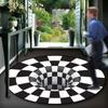 Alfombra de visión estereoscópica blanco y negro vértigo transfronterizo alfombra de ilusión para puerta alfombra para perro gato tapete fácil de cuidar