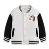 Jaqueta para meninos e meninas, primavera e outono, novo uniforme de beisebol infantil com forro de lã, estilo ocidental, cardigan grosso da moda