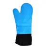 Amazon Borde Envuelto Algodón Silicona Guantes Largos Aislamiento Anti-quemaduras Horno Microondas Antideslizantes Engrosados Guantes de Platino
