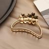Grampo de cabelo de liga texturizada de tamanho médio de metal estilo coreano feminino 8cm simples elegante moderno para trás cabeça updo cabelo cocar