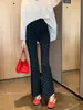 Pantalones largos acampanados de maternidad para primavera y otoño, corte talla grande, sin cintura ajustable, fluidos, de soporte, cómodos para usar en exteriores y adecuados como leggings de maternidad