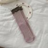 Calcetines de encaje para niños, primavera y otoño, calcetines de tubo con orejas de madera, calcetines de mujer con zapatos Birkan, finos de verano, venta al por mayor