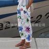 Ropa de mujer transfronteriza 2022 Amazon europea y americana verano nuevo pequeño fresco estampado retro recto pantalones casuales de mujer
