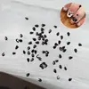 Pedrería Negra, Circonita Negra para Arte de Uñas de Cisne Negro, Pedrería de Fondo Plano, Pedrería de Forma de Lágrima Marquise, Kit de Materiales de Pedrería para Uñas, Estilo Lujo Ligero