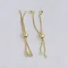 Cadena de Extensión Conserva Color Circonita Ajustable Cremallera Oro Real 18K Telescópica Pulsera Universal Cadena de Extensión Accesorios para Joyería DIY