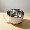 Tazón para Fideos Instantáneos de Acero Inoxidable 304 con Tapa, Tazón Drenable Estilo Japonés, Venta al por Mayor para Cantinas de Residencias Estudiantiles